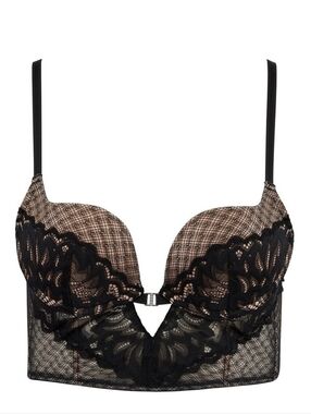 Adore Me Camilla Push-Up Longline Bra, 38B, Black, NWT